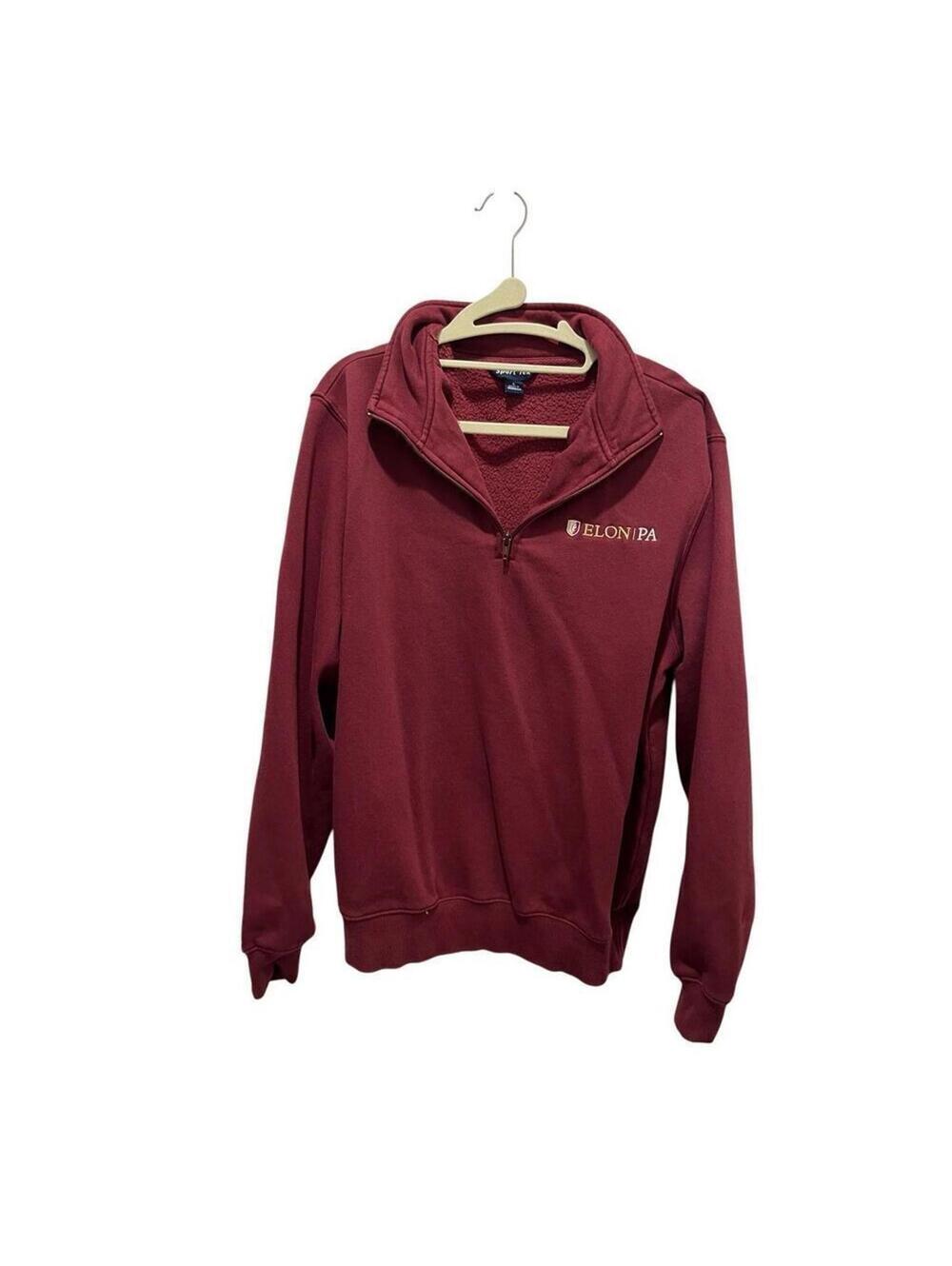 Elon 1/4 zip pullover, maroon, women’s size S
